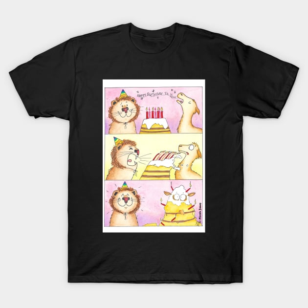 Lion vs Llama 2 - Birthday T-Shirt by nicolejanes